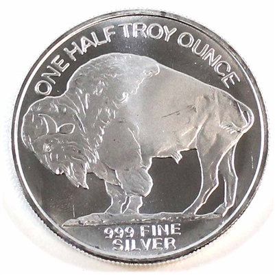 1/2oz Silver Round - Buffalo/Indian .999 (TAX Exempt)