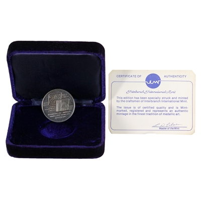 1979 Hurst Equipment 25th Anniversary Fine Silver Medallion in Case (No Tax) Impaired