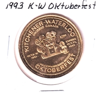 1993 Kitchener-Waterloo Oktoberfest $2 Trade Dollar Token: Kitchener City Hall