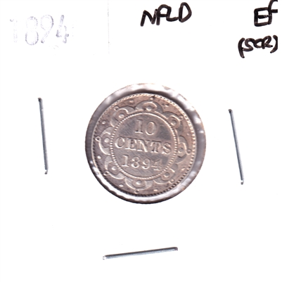 1894 Newfoundland 10-cents Extra Fine (EF-40) Scratched