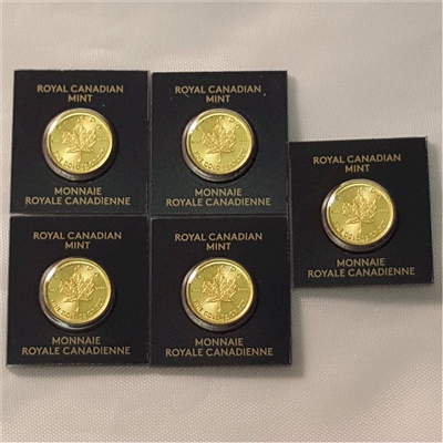 Canada 5 x 1 gram Gold Maple Leafs (MapleGram) - No Tax. 5pcs