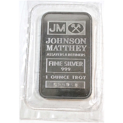 Johnson Matthey Sooter Bar 1oz .999 Fine Silver (No Tax) Sealed