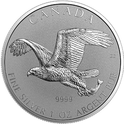 2017 Canada $5 Birds of Prey - Bald Eagle Reverse Proof Silver (No Tax)