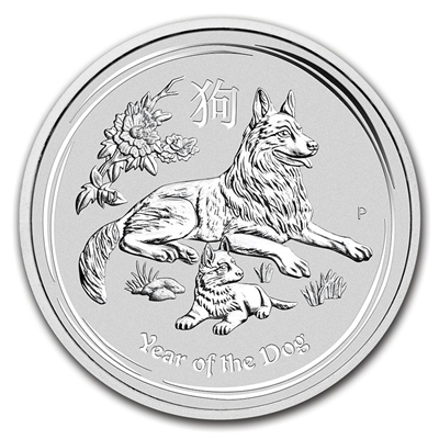 2018 Australia $2 Year of the Dog 2oz. Silver (No Tax)