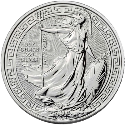 2018 GB 2 Pounds Oriental Border Britannia 1oz Silver (No Tax) - Lightly Toned