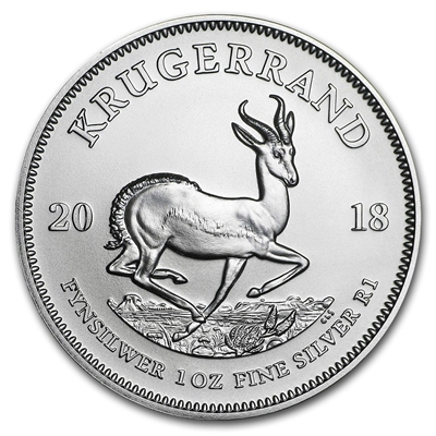 2018 South Africa 1oz .999 Silver Krugerrand (No Tax)