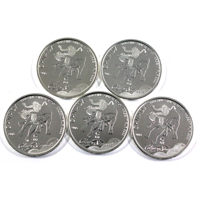 Lot of 5x 2015 Canada $2 Calgary Stampede 1/2oz .9999 Silver, 5Pcs (No Tax)