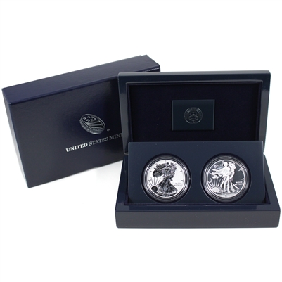 2013 W USA American Eagle West Point 2-coin Fine Silver Set in Case (No Tax)