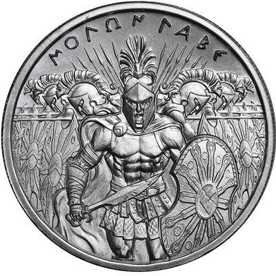 Molon Labe (Type 2) 2oz. .999 Fine Silver High Relief Round (No Tax)