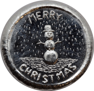Beaver Bullion Merry Christmas Snowman 1oz. .999 Fine Silver (No Tax)