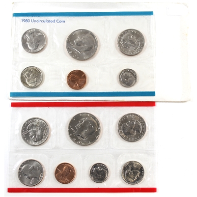 1980 USA P&D Mint Set (Toning, light wear on envelope)