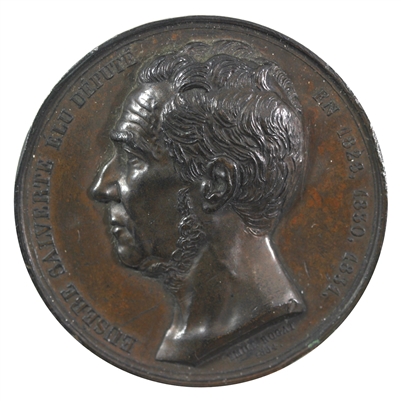 France 1834 Medal: Eusebe Salverte Elected Deputy in 1828, 1830, 1834, Very Fine