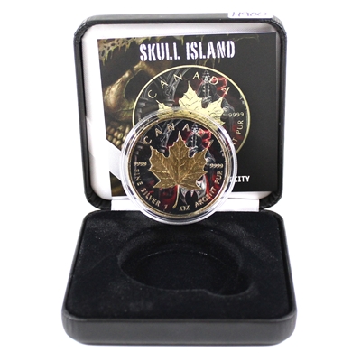 Canada $5 Skull Island Gold Plated & Coloured SML in Display (No Tax)