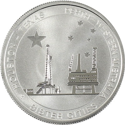 2014 Australia 1/2oz. Texas-Houston commemorative .9999 Fine Silver. No Tax