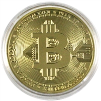 Bitcoin Cryptocurrency Gold-coloured Medallion
