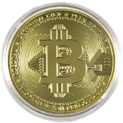 Bitcoin Cryptocurrency Gold-coloured Medallion