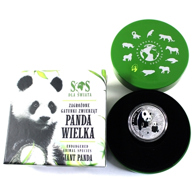 Niue 2014 $1 Endangered Animal Species: Giant Panda 17.5 g Fine Silver in Case