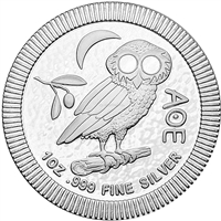 2020 Niue $2 Athenian Owl Stackable 1oz. .999 Silver (No Tax) Lightly Toned