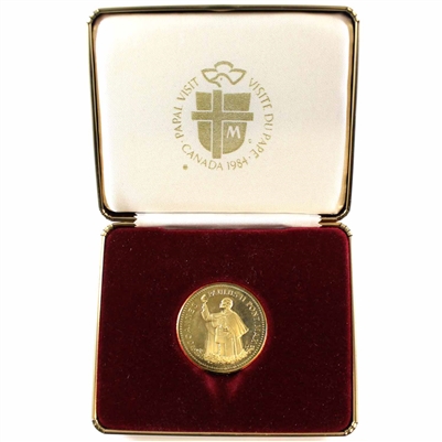 1984 Pope John Paul II - Papal Visit to Canada Medallion in Case (Impaired)