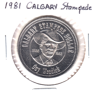 1981 Calgary Stampede Dollar: Guy Weadick, Saddle Bronc Ride