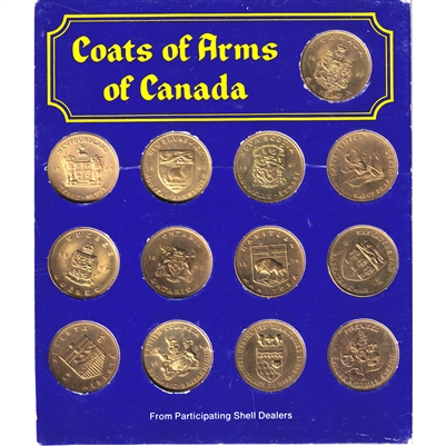 Set of 13x Coats of Arms & Floral Emblems of Canada Medallions, 13Pcs (Impaired)