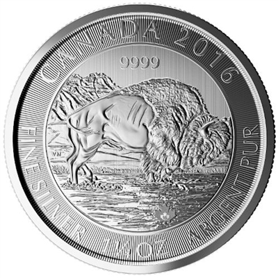 2016 Canada 1.25oz Bison .999 Silver Coin (TAX Exempt)