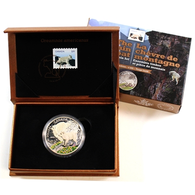 2015 Canada $20 Baby Animals - Mountain Goat Fine Silver Coin & Stamp Set (No Tax)