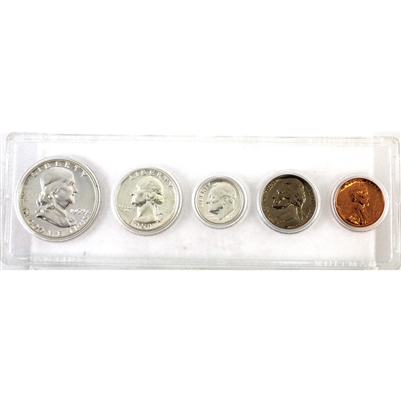 1959 USA 5-coin Year Set in Holder (Lightly toned, holder has cracks & scuffs)