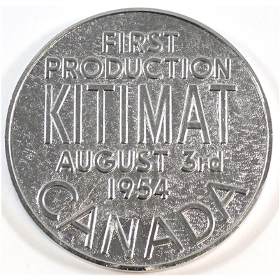 1954 Kitimat Canada First Production Medallion - Aluminum Company of Canada Ltd