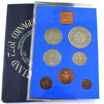 1972 Great Britain & Northern Ireland 7-coin Mint Set with Medallion (Toning)
