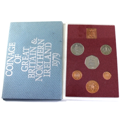 1979 Great Britain & Northern Ireland 6-coin Mint Set with Medallion (Lightly toned)