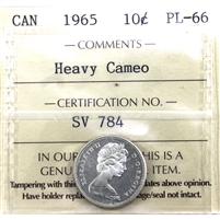 1965 Canada 10-cents ICCS Certified PL-66 Heavy Cameo