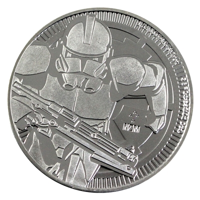 2019 Niue $2 Star Wars Clone Trooper 1oz .999 Silver (Lightly toned/marked) - Tax Exempt