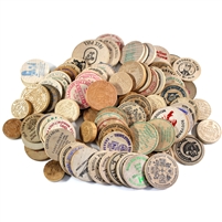Lot of 85+ Assorted Wooden Tokens, 85+ Pcs (With Multiples)