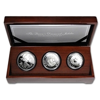 2012 Canada, Australia & Great Britain Jubilee Royal Silver 3-coin Set (Impaired)