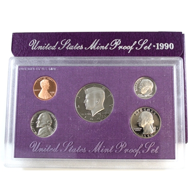 1990 S USA Proof Set in Original Packaging (Toned, may have light wear on sleeve/case)