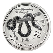 Australia 2013 50-cent Year of the Snake 1/2oz .999 Silver (No Tax) - Capsule LIghtly Scratched