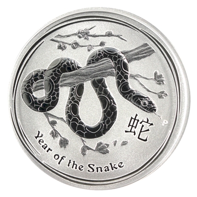 Australia 2013 50-cent Year of the Snake 1/2oz .999 Silver (No Tax) - Capsule LIghtly Scratched