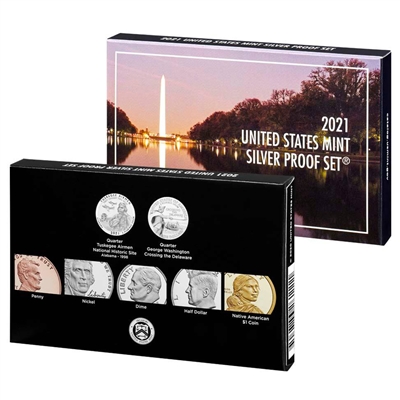 2021 S USA Silver Proof Set (Lightly toned, light wear on envelope)