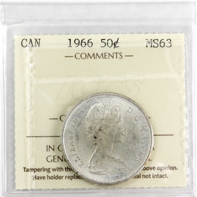 1966 Canada 50-cents ICCS Certified MS-63
