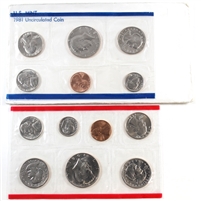 1981 USA P&D Mint Set (May have light toning, light wear on envelope)