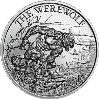 Cryptozoology - The Werewolf High Relief 2oz. .999 Round (No Tax) - Loose in Capsule