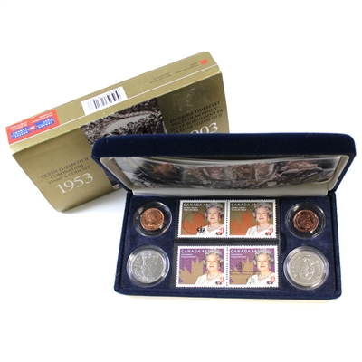 2003 Canada Queen Elizabeth II Coronation Coin & Stamp Set (Scuffed)