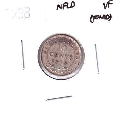 1938 Newfoundland 10-cents Very Fine (VF-20) Scratched, nicks, or impaired