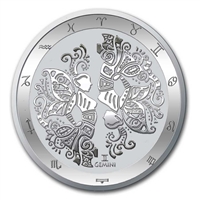 2021 Tokelau $5 Zodiac Series - Gemini 1oz. .999 Silver Coin (No Tax)