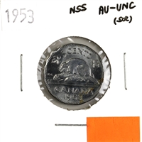 1953 NSS Canada 5-cents AU-UNC (AU-55) Corrosion, scratched, or impaired