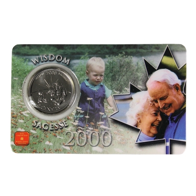 2000 Wisdom Canada Millennium 25-cent Coin in Card Issued by the RCM