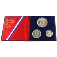 1976 S USA 3-coin Bicentennial Silver Proof Set with Display Book (Issues)