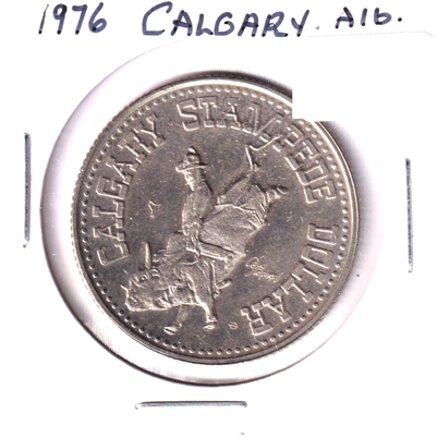 1976 Calgary Stampede Dollar: Calgary Salutes US Bicentennial (Lightly toned/spots)