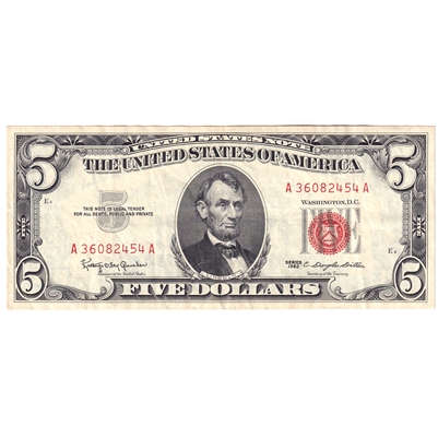 1963 USA $5 Note, Granahan-Dillon, FR#1536